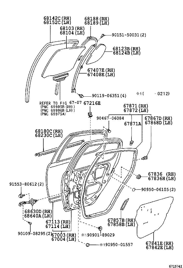  YARIS JPP |  REAR DOOR PANEL GLASS