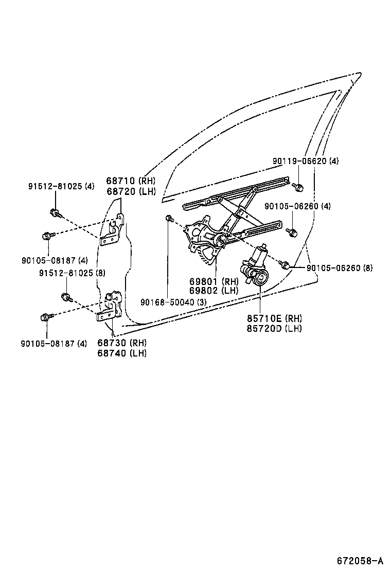  LS430 |  FRONT DOOR WINDOW REGULATOR HINGE