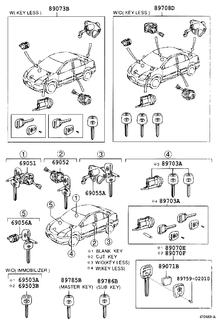  COROLLA SED WG UKP |  LOCK CYLINDER SET