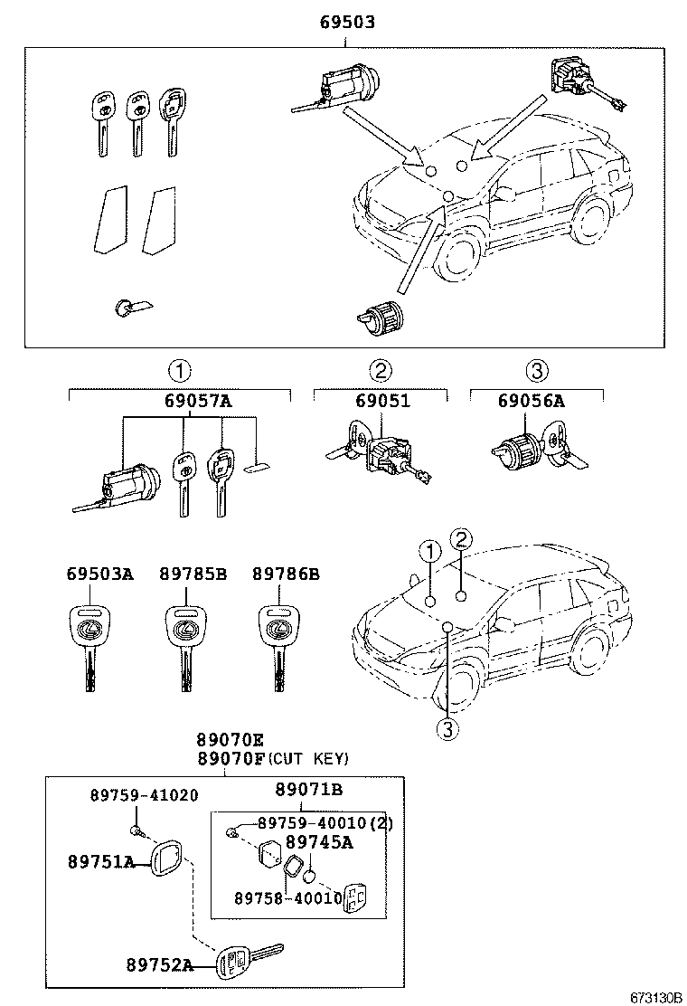  RX300 330 350 |  LOCK CYLINDER SET