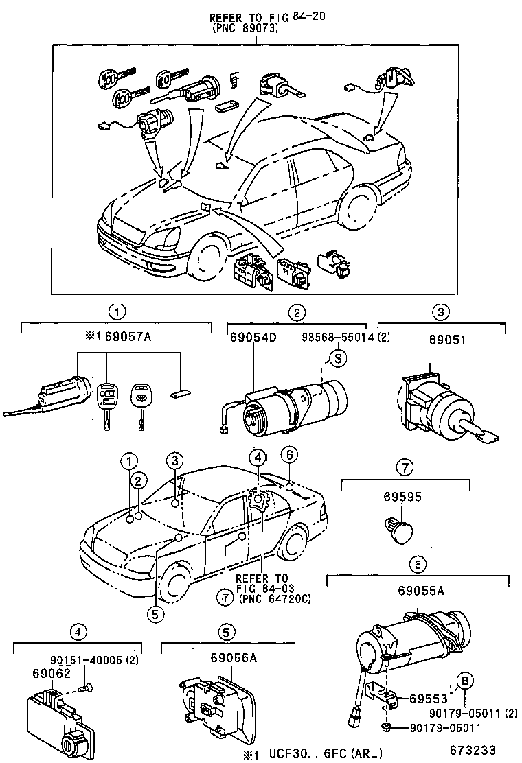  LS430 |  LOCK CYLINDER SET