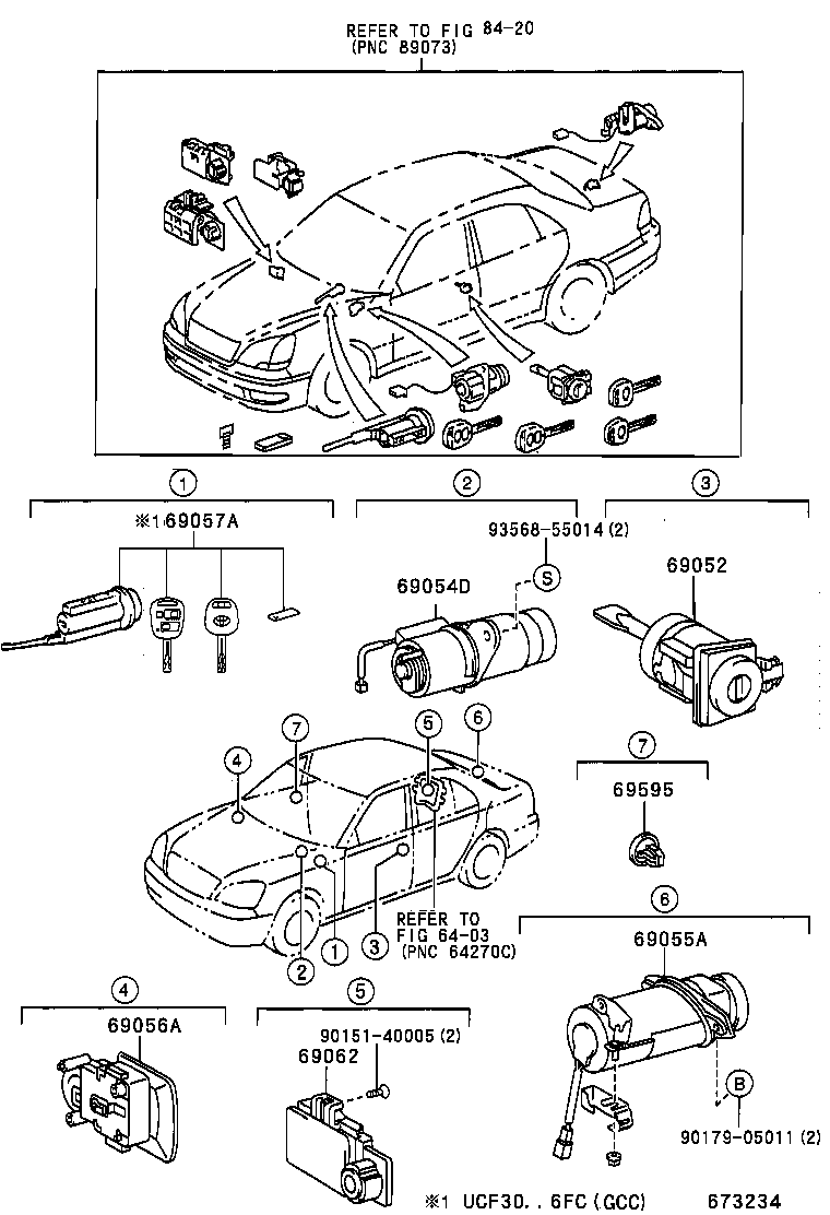  LS430 |  LOCK CYLINDER SET