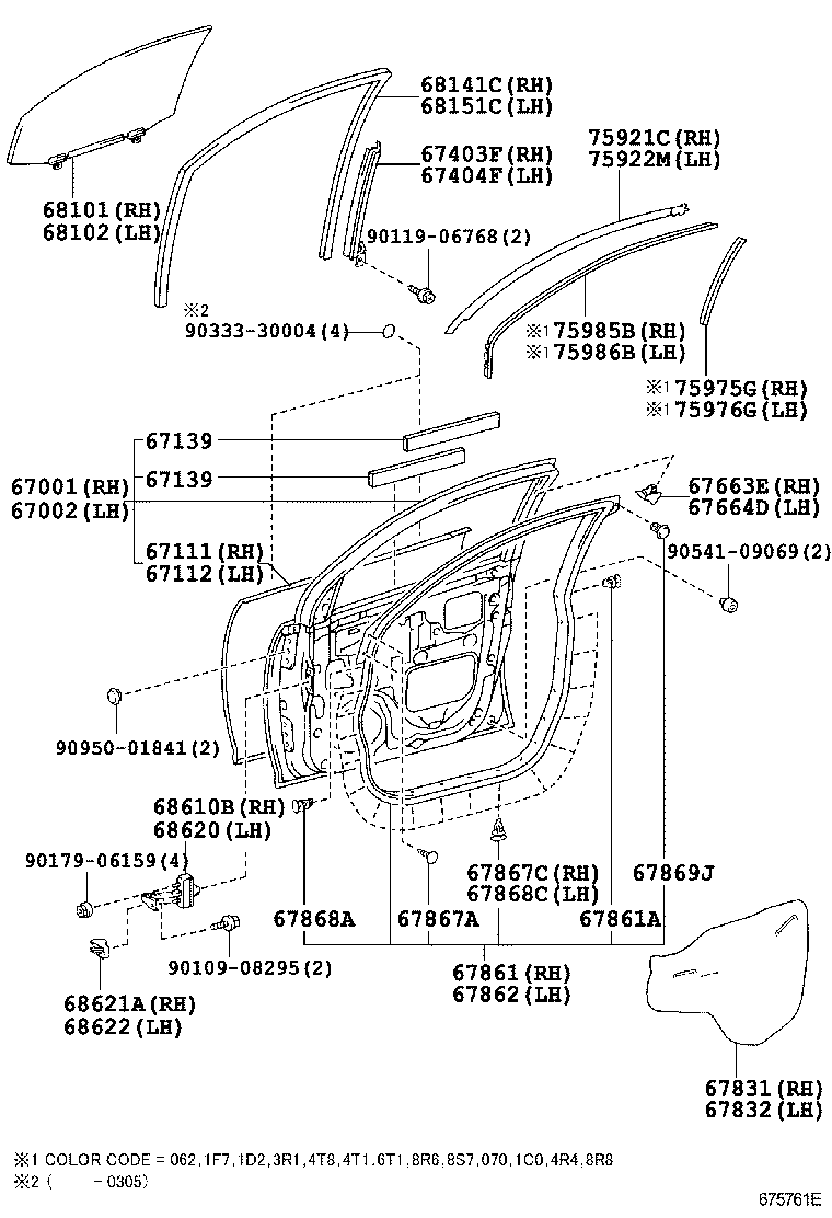  RX300 330 350 |  FRONT DOOR PANEL GLASS