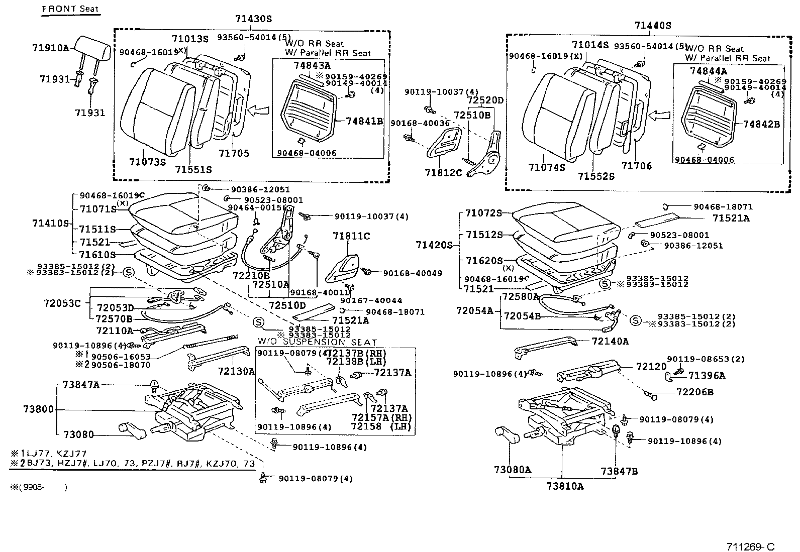  LAND CRUISER 70 |  SEAT SEAT TRACK