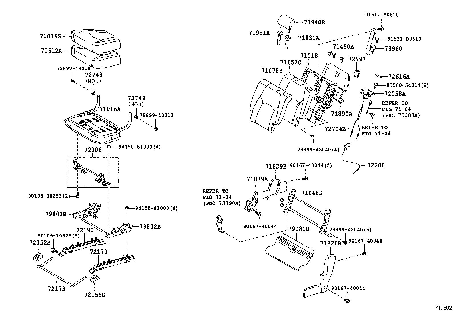  RX400H |  REAR SEAT SEAT TRACK