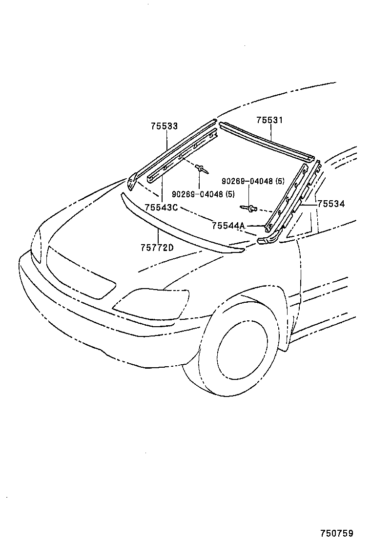  RX300 |  FRONT MOULDING