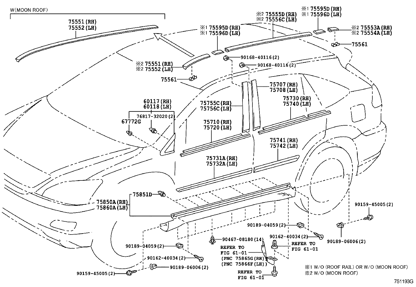  RX300 330 350 |  SIDE MOULDING