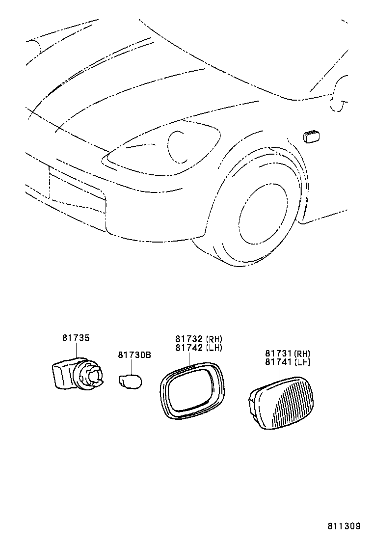  MR2 |  SIDE TURN SIGNAL LAMP OUTER MIRROR LAMP