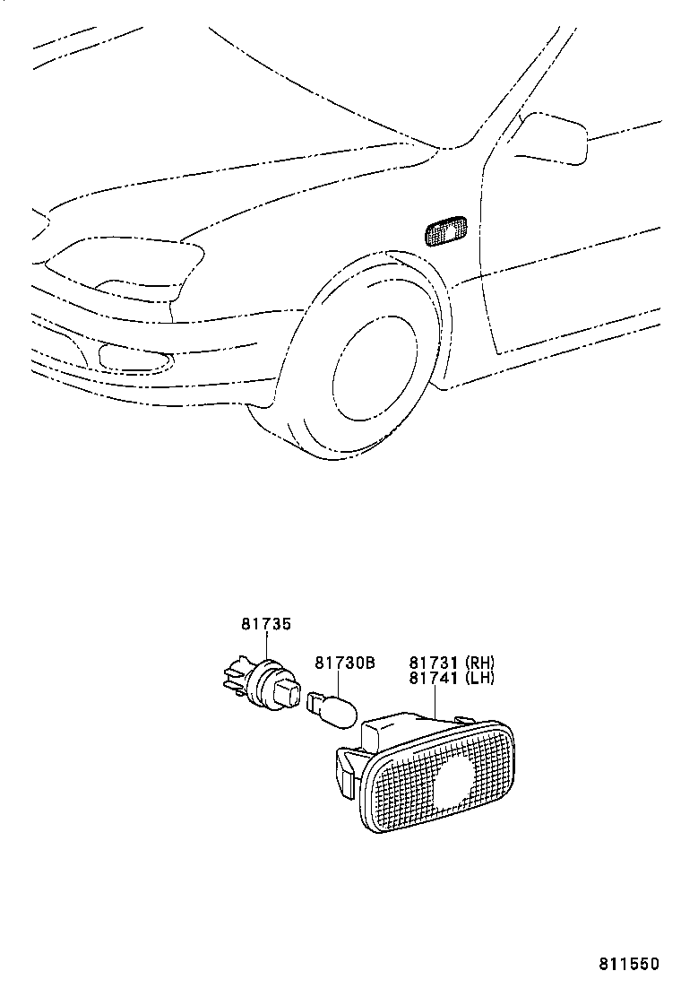  LS430 |  SIDE TURN SIGNAL LAMP OUTER MIRROR LAMP