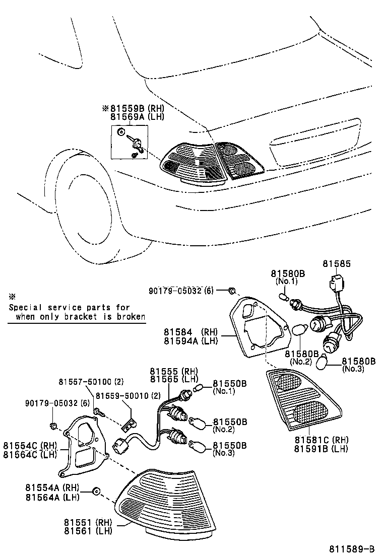  LS430 |  REAR COMBINATION LAMP