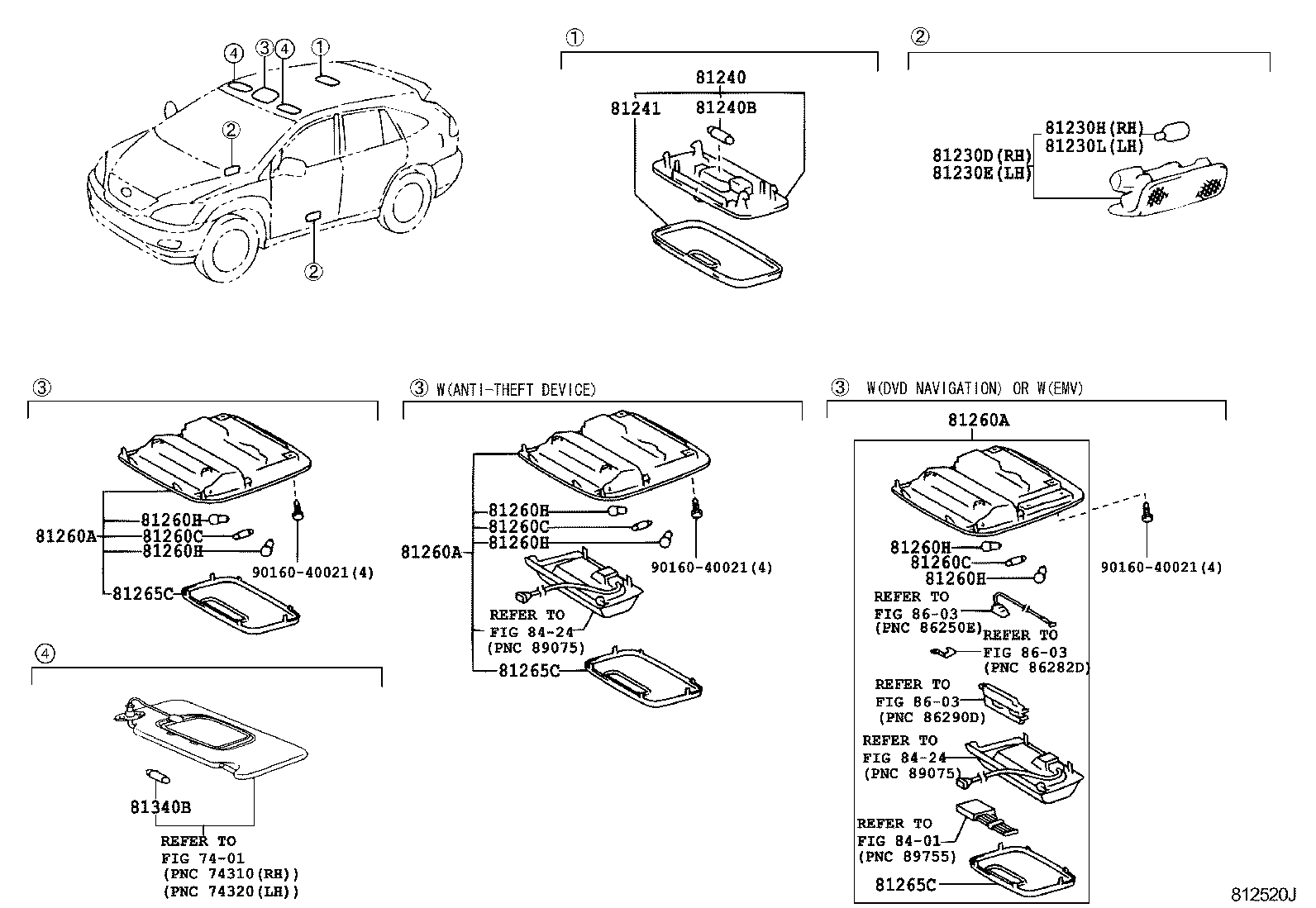  RX300 330 350 |  INTERIOR LAMP