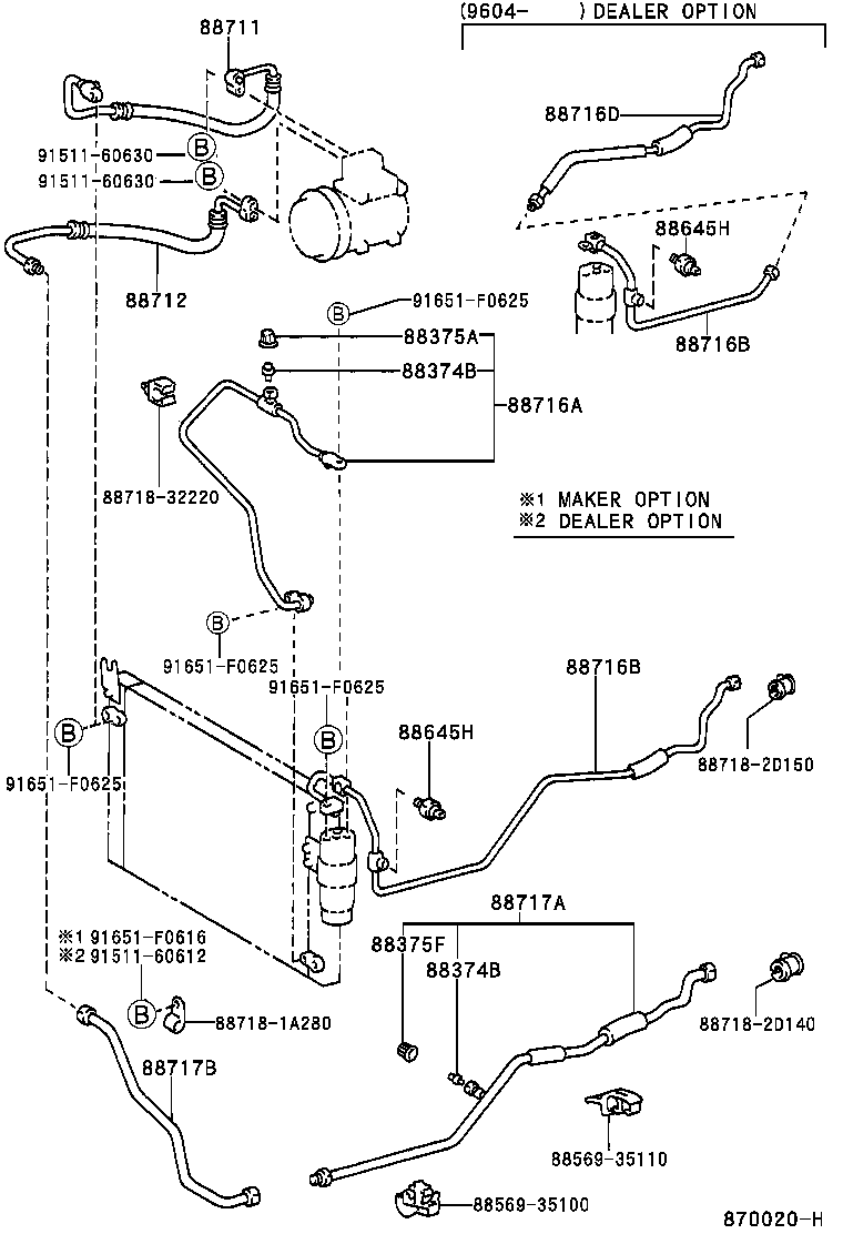  LAND CRUISER 90 |  HEATING AIR CONDITIONING COOLER PIPING