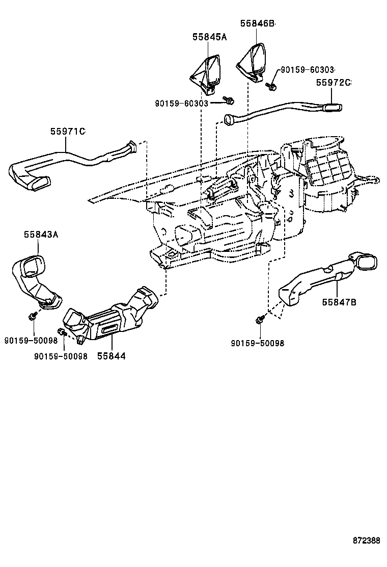  LAND CRUISER 100 |  HEATING AIR CONDITIONING CONTROL AIR DUCT