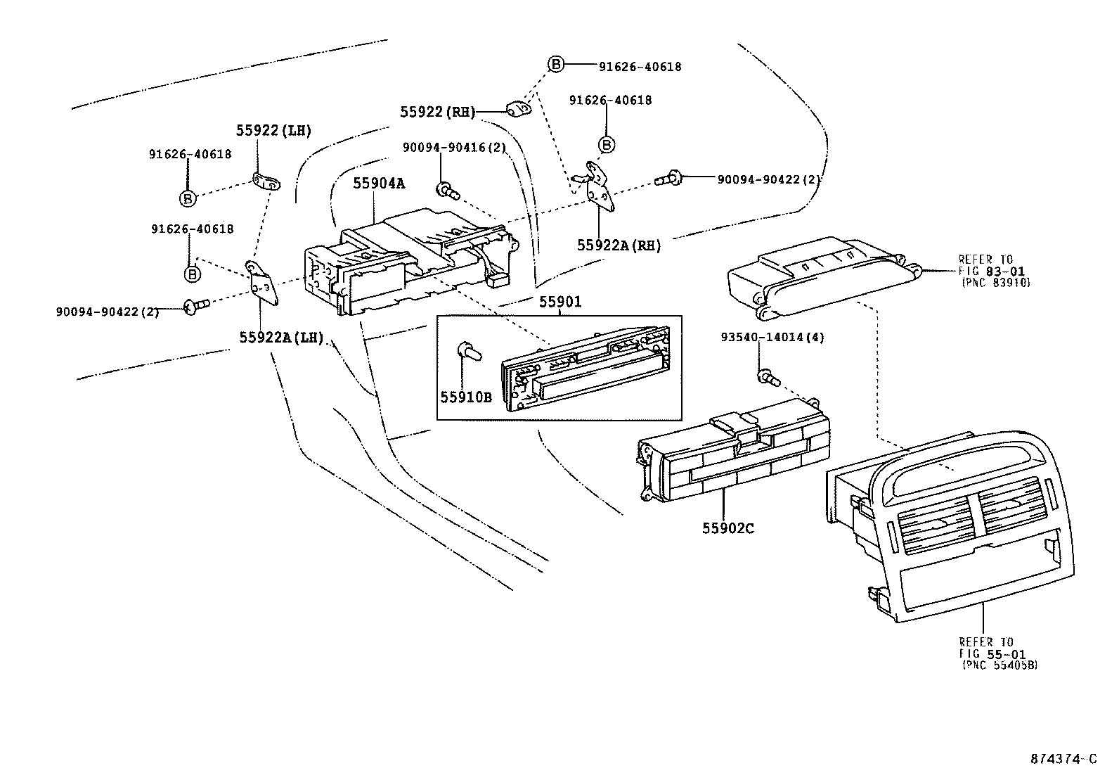  LS430 |  HEATING AIR CONDITIONING CONTROL AIR DUCT