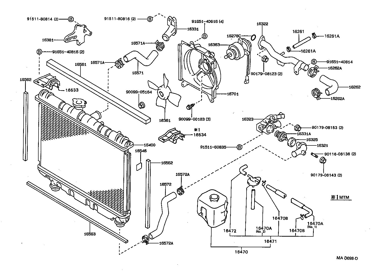  CARINA 2 |  RADIATOR WATER OUTLET