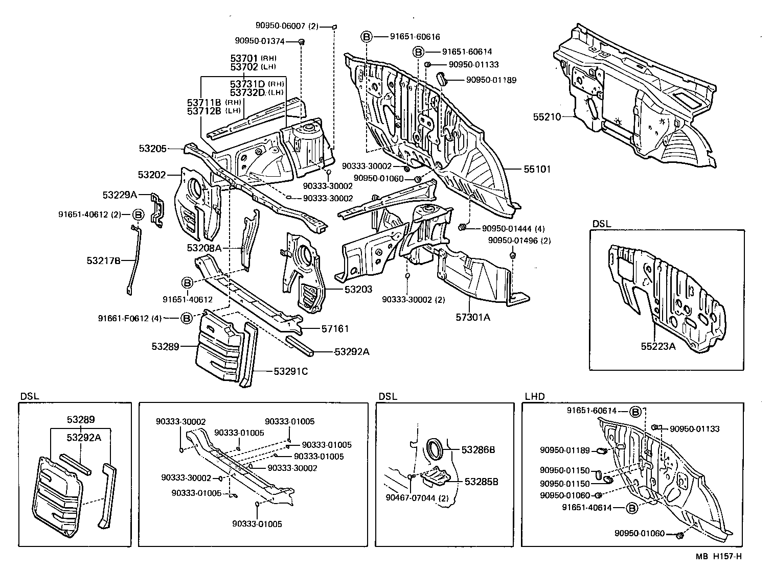  STARLET |  FRONT FENDER APRON DASH PANEL