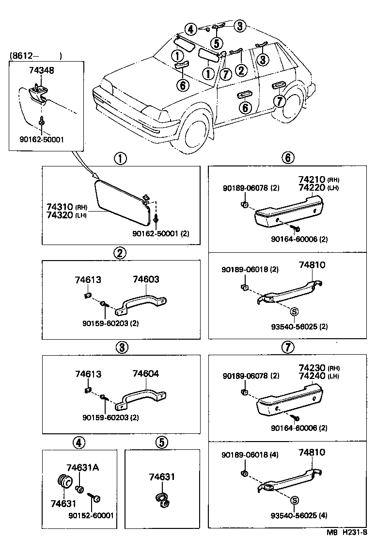  STARLET |  ARMREST VISOR