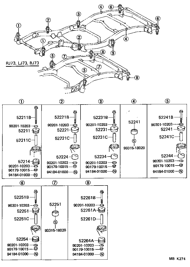  LAND CRUISER 70 |  CAB MOUNTING BODY MOUNTING