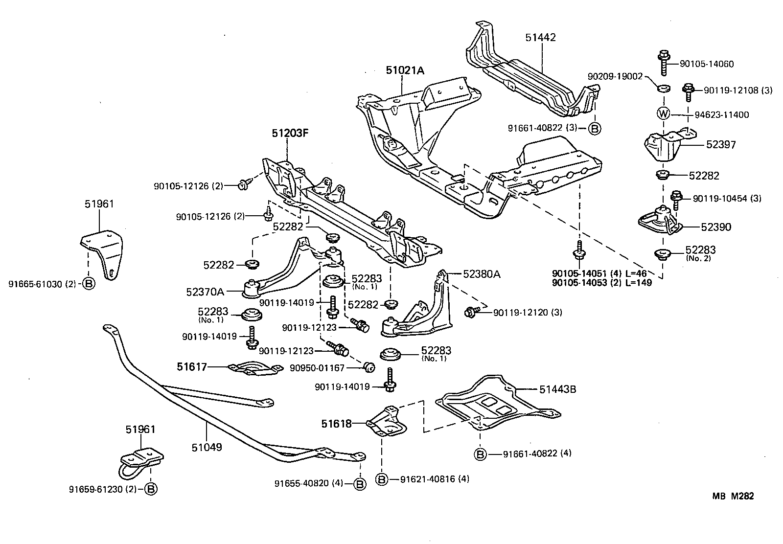 TOYOTA HIACE VAN COMUTERLH66LVMRJHW BODY SUSPENSION CROSSMEMBER