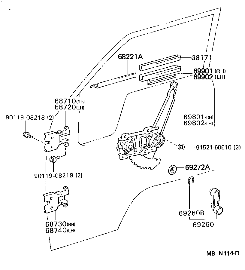  DYNA150 |  FRONT DOOR WINDOW REGULATOR HINGE