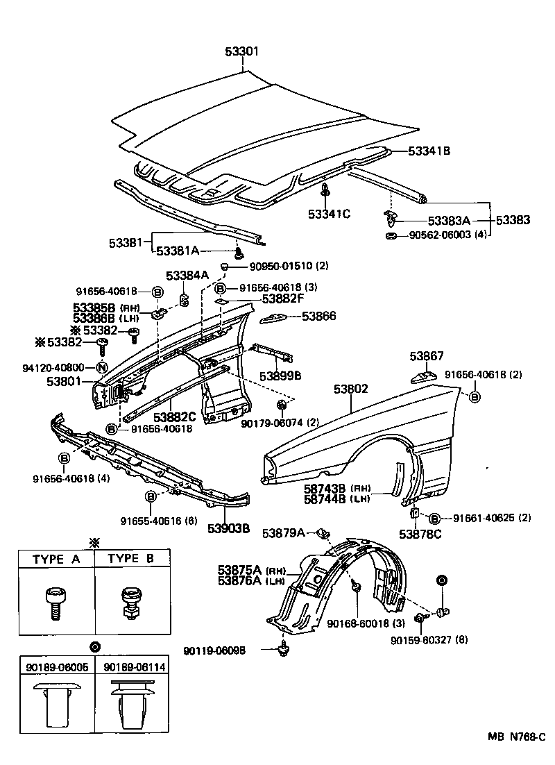  SUPRA |  HOOD FRONT FENDER