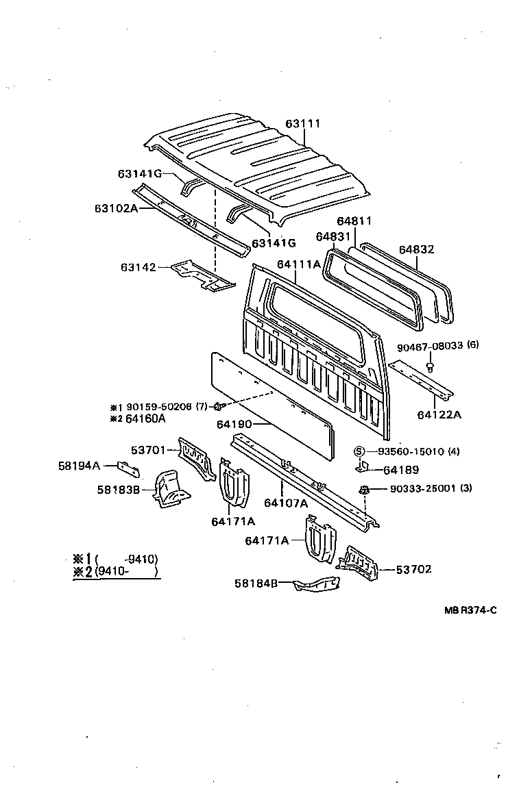  DYNA200 |  ROOF PANEL BACK PANEL