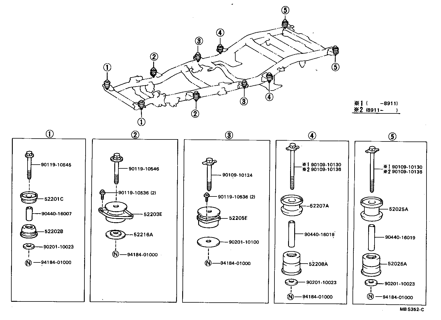  HILUX |  CAB MOUNTING BODY MOUNTING