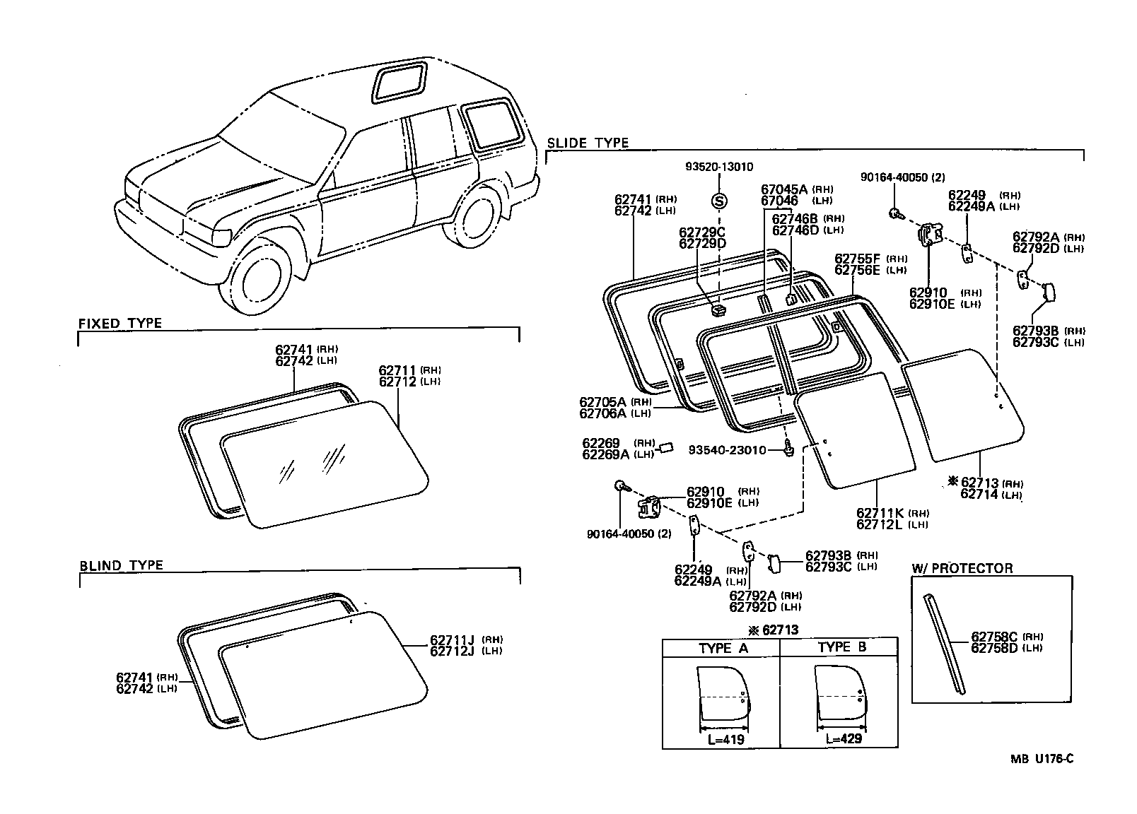  LAND CRUISER 80 |  SIDE WINDOW