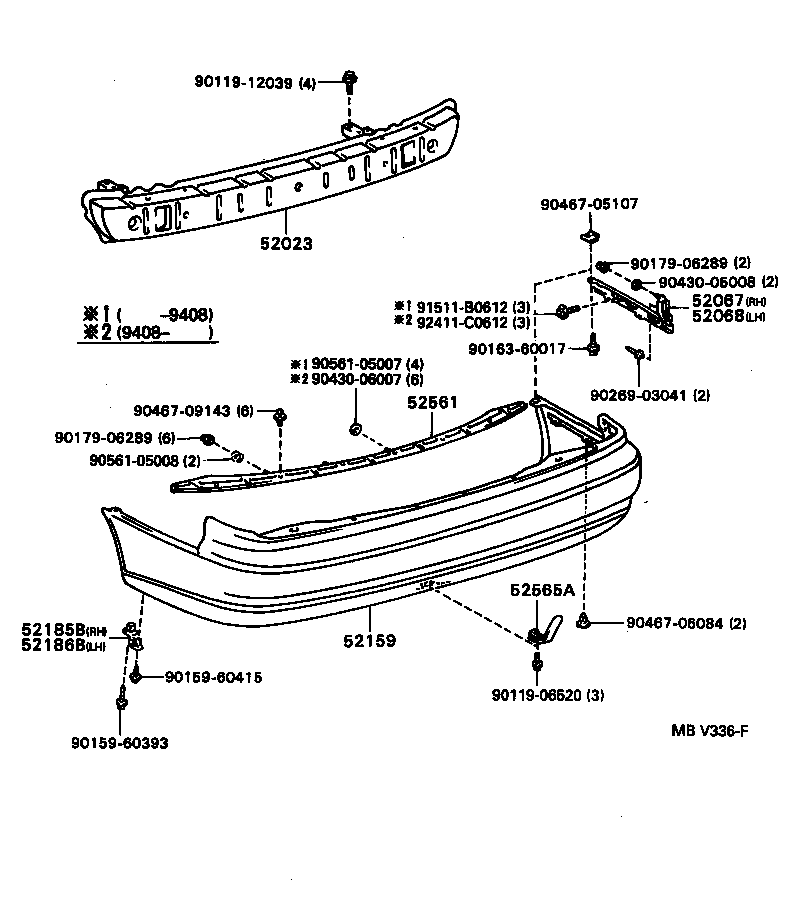  CAMRY SED |  REAR BUMPER BUMPER STAY