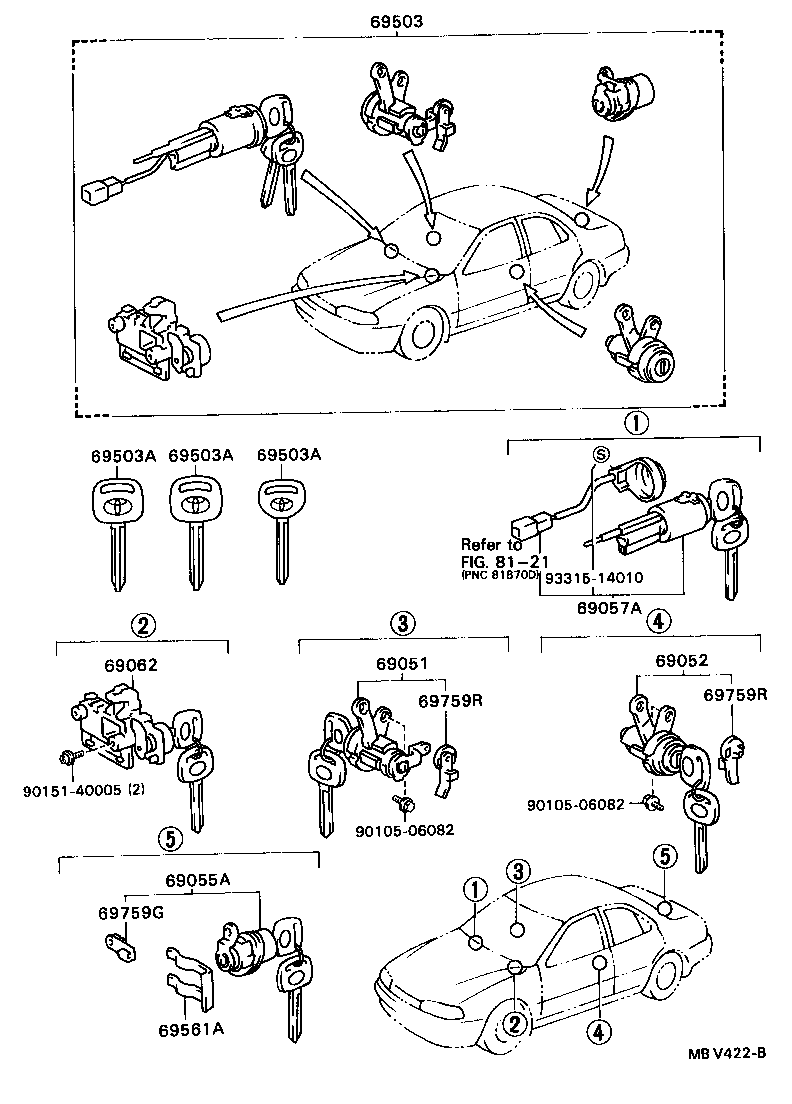  CAMRY SED |  LOCK CYLINDER SET