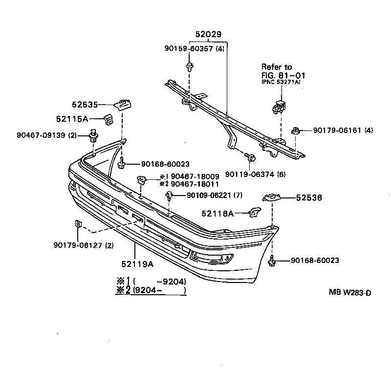  CARINA E UKP |  FRONT BUMPER BUMPER STAY