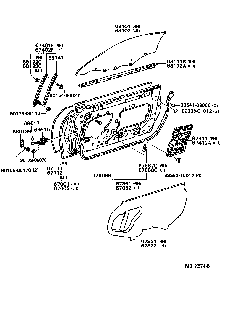  SUPRA |  FRONT DOOR PANEL GLASS