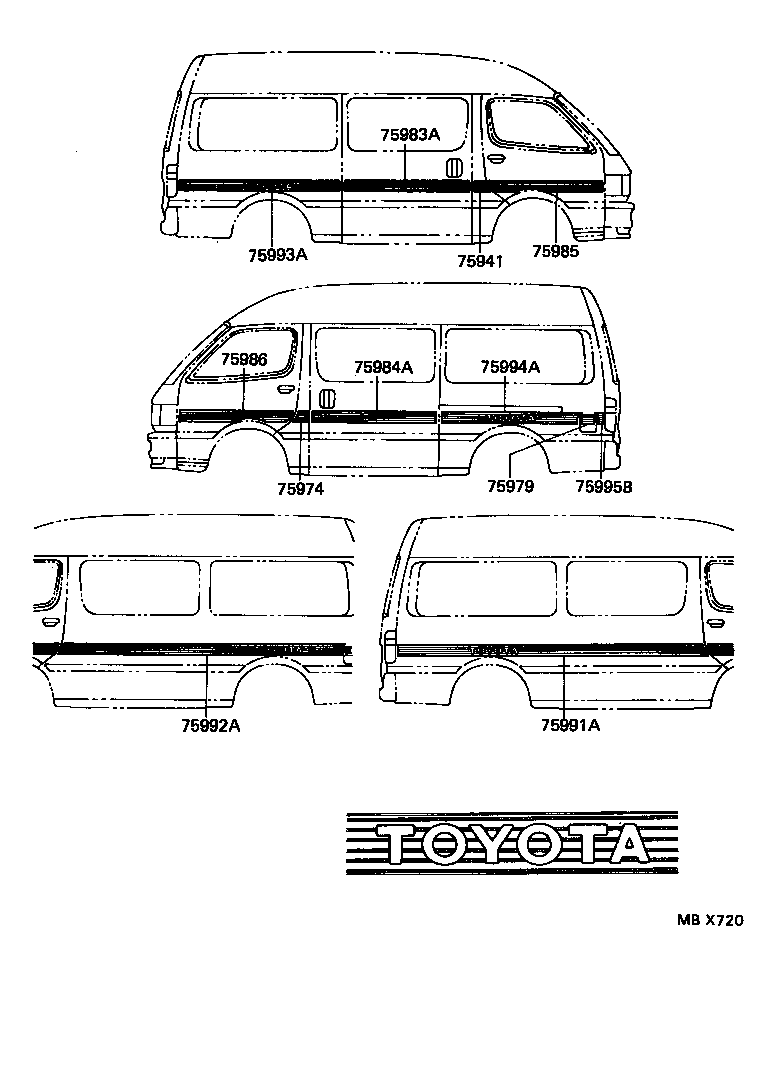  HIACE VAN COMUTER |  BODY STRIPE