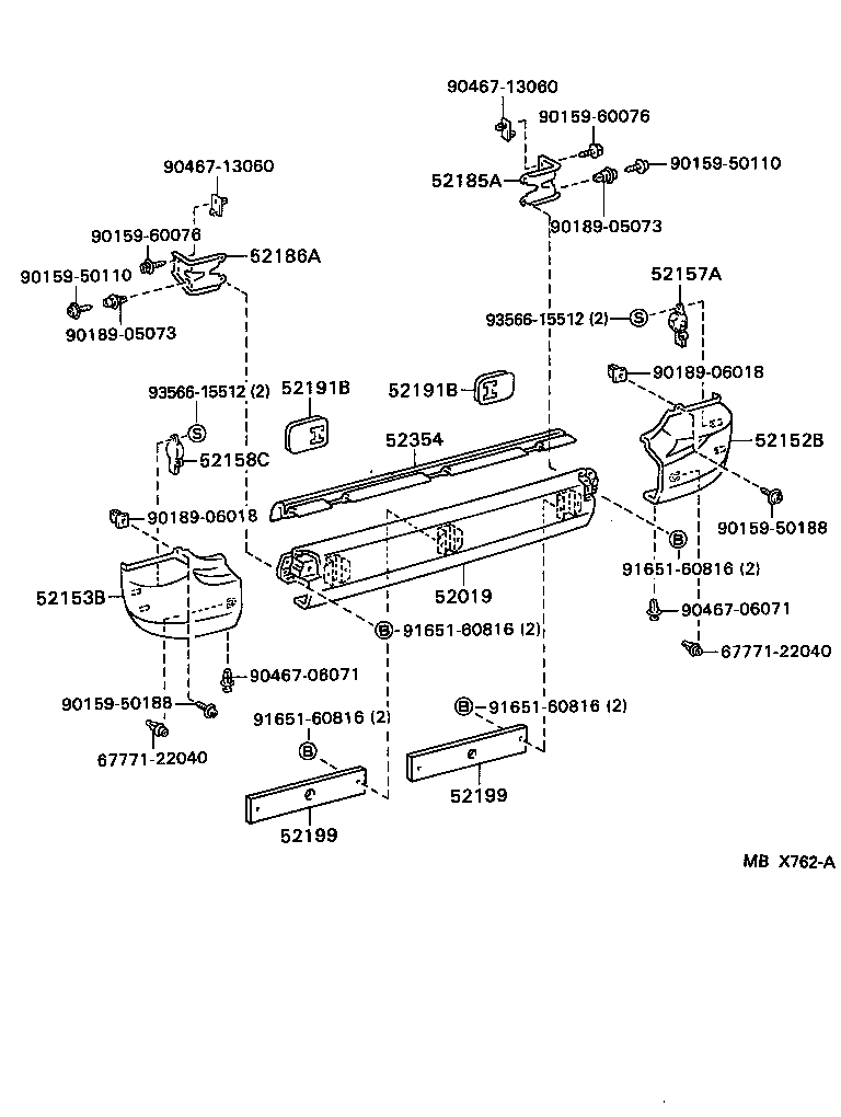  HIACE VAN COMUTER |  REAR BUMPER BUMPER STAY