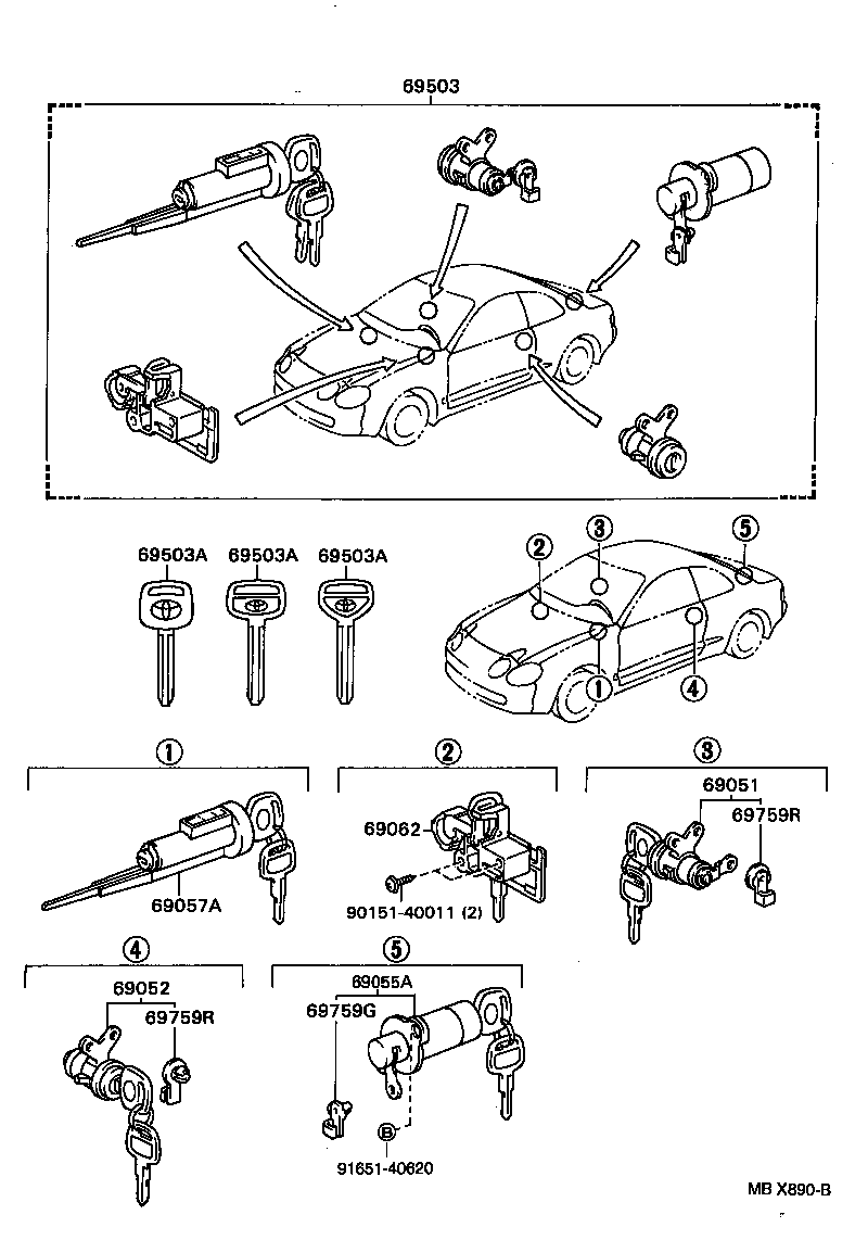  CELICA |  LOCK CYLINDER SET