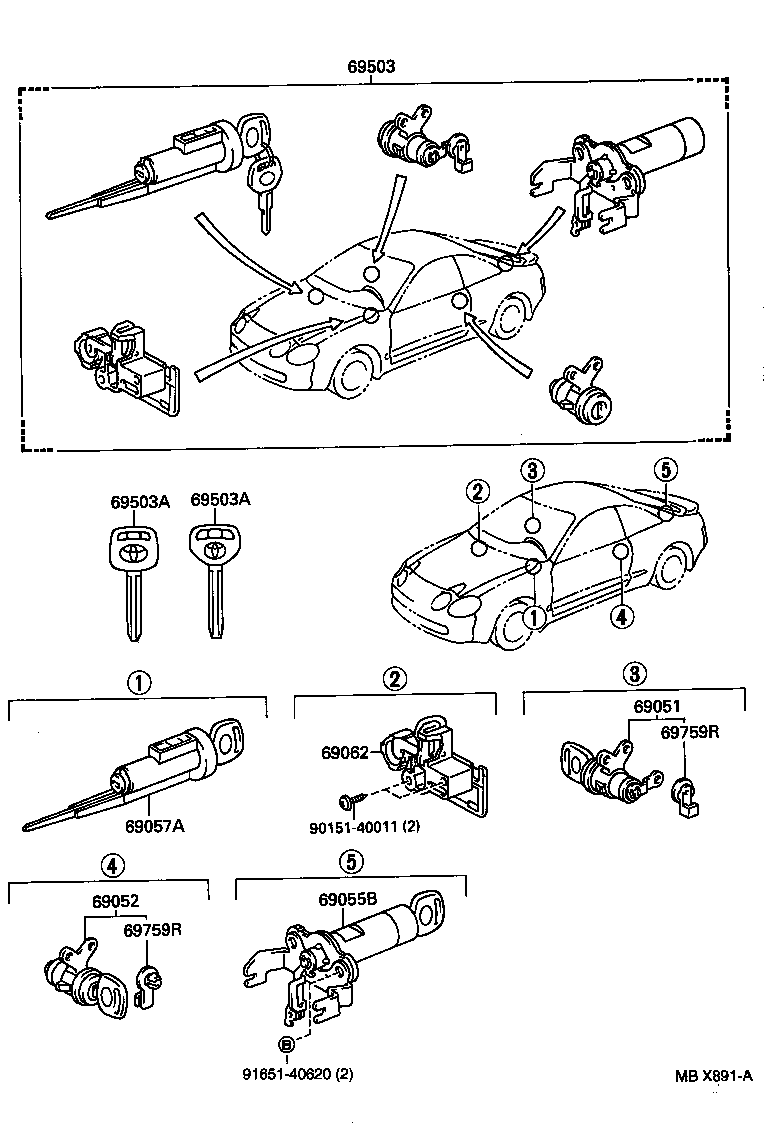  CELICA |  LOCK CYLINDER SET