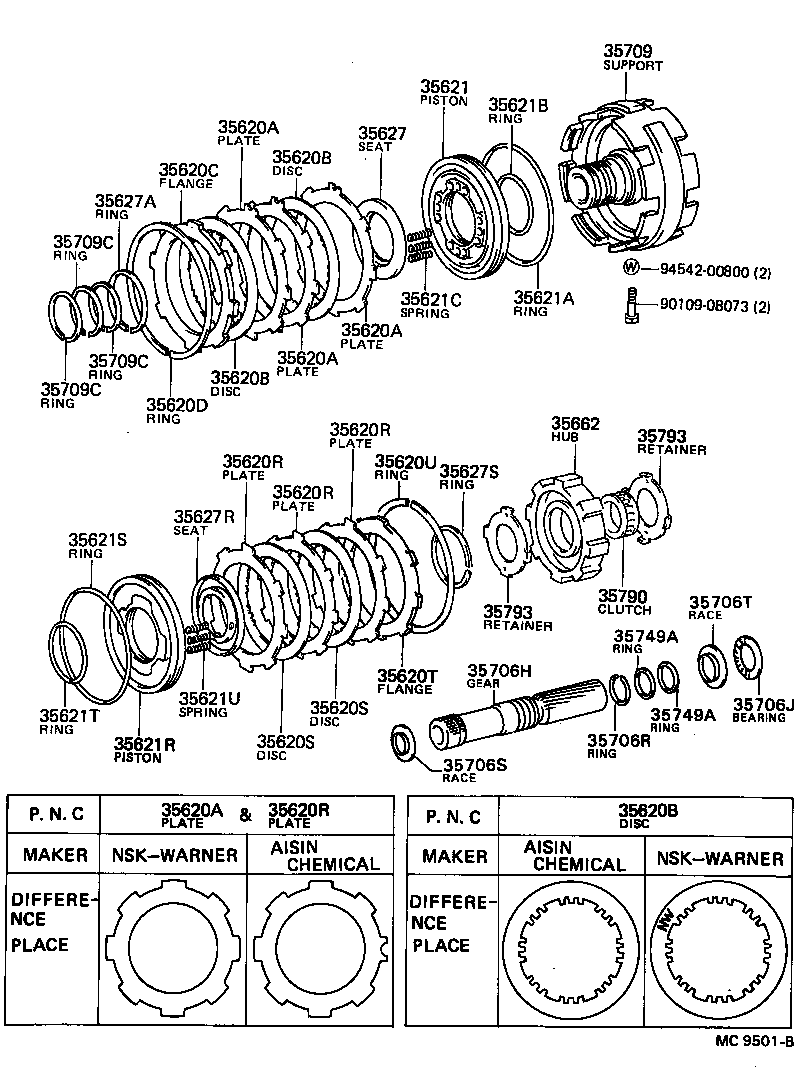  HILUX |  CENTER SUPPORT PLANETARY SUN GEAR ATM