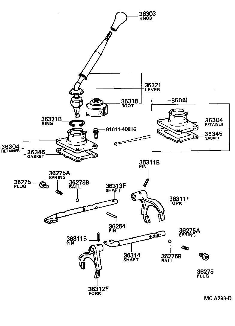  HILUX |  TRANSFER LEVER SHIFT ROD