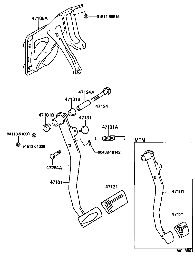  STARLET |  BRAKE PEDAL BRACKET