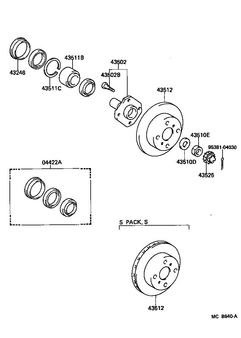  STARLET |  FRONT AXLE HUB