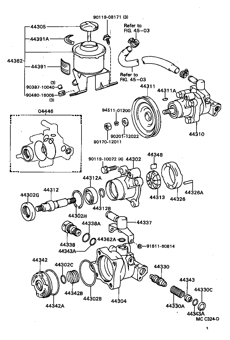  HILUX |  VANE PUMP RESERVOIR POWER STEERING