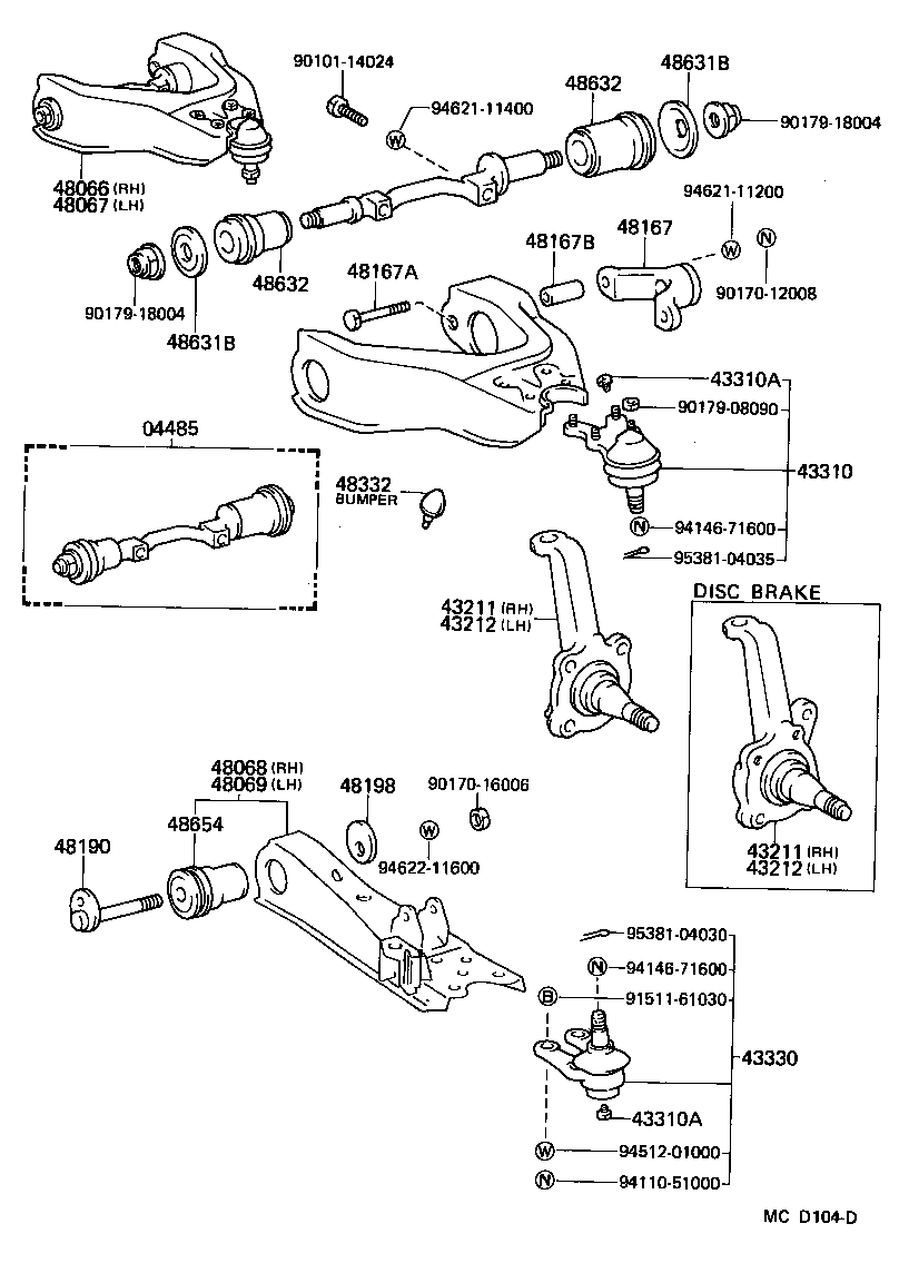  HIACE VAN COMUTER |  FRONT AXLE ARM STEERING KNUCKLE