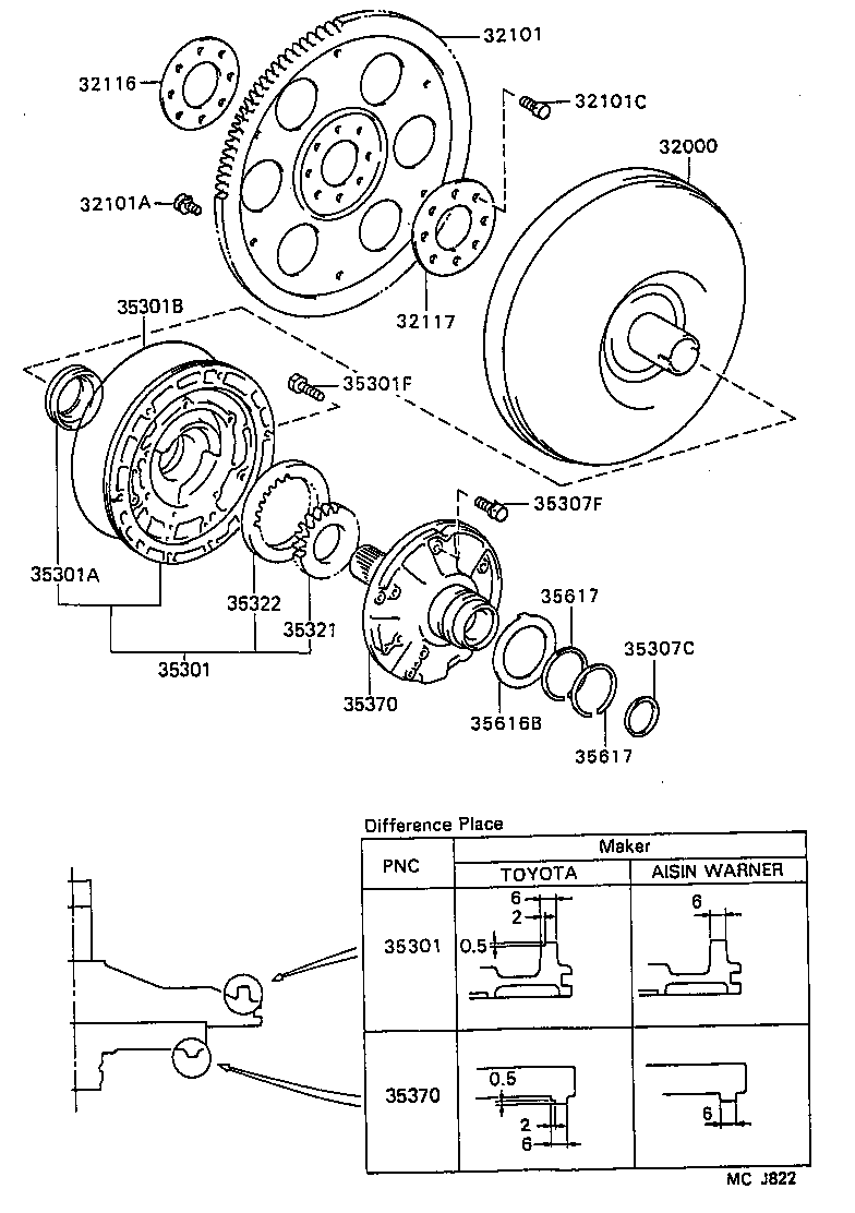  STARLET |  TORQUE CONVERTER FRONT OIL PUMP CHAIN ATM