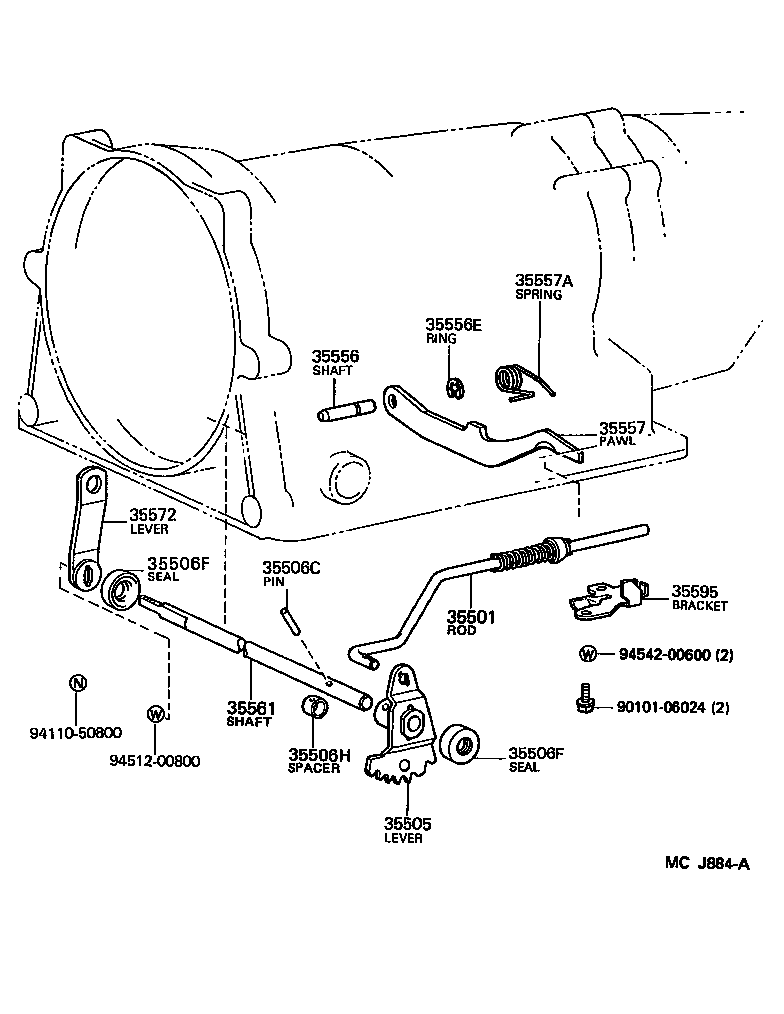  HIACE VAN COMUTER |  THROTTLE LINK VALVE LEVER ATM