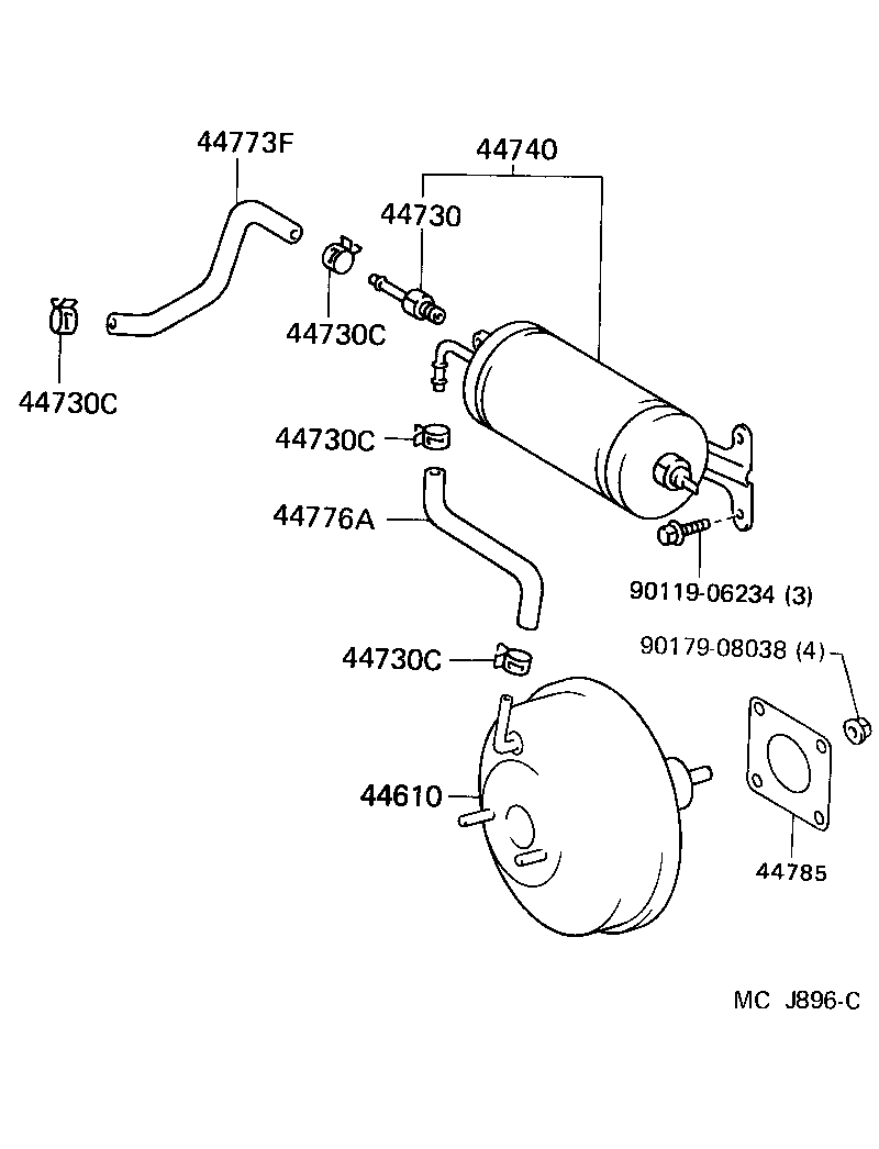  STARLET |  BRAKE BOOSTER VACUUM TUBE