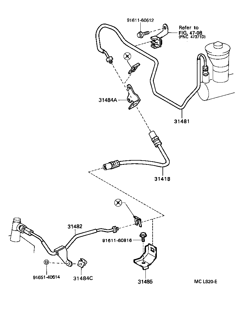  CAMRY SED |  CLUTCH PEDAL FLEXIBLE HOSE