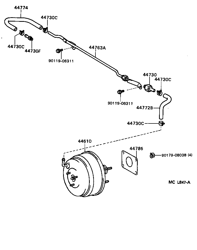  CAMRY SED |  BRAKE BOOSTER VACUUM TUBE