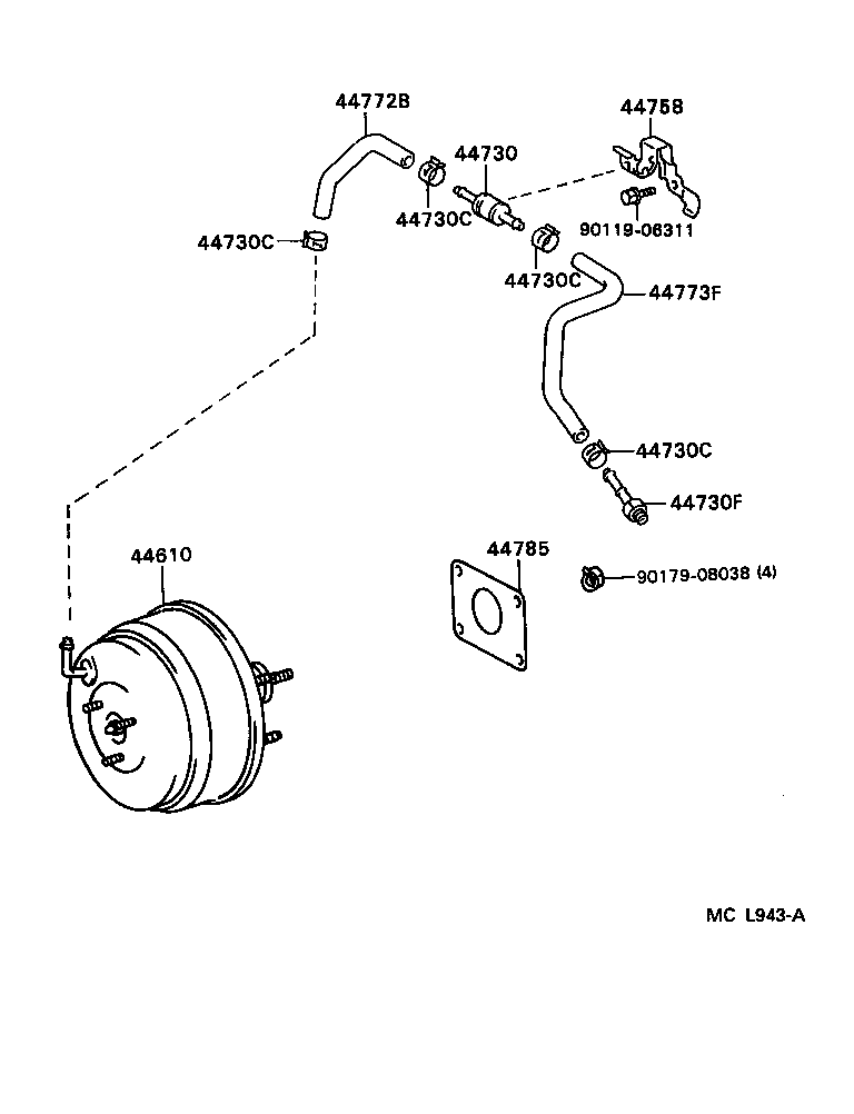  CAMRY SED |  BRAKE BOOSTER VACUUM TUBE