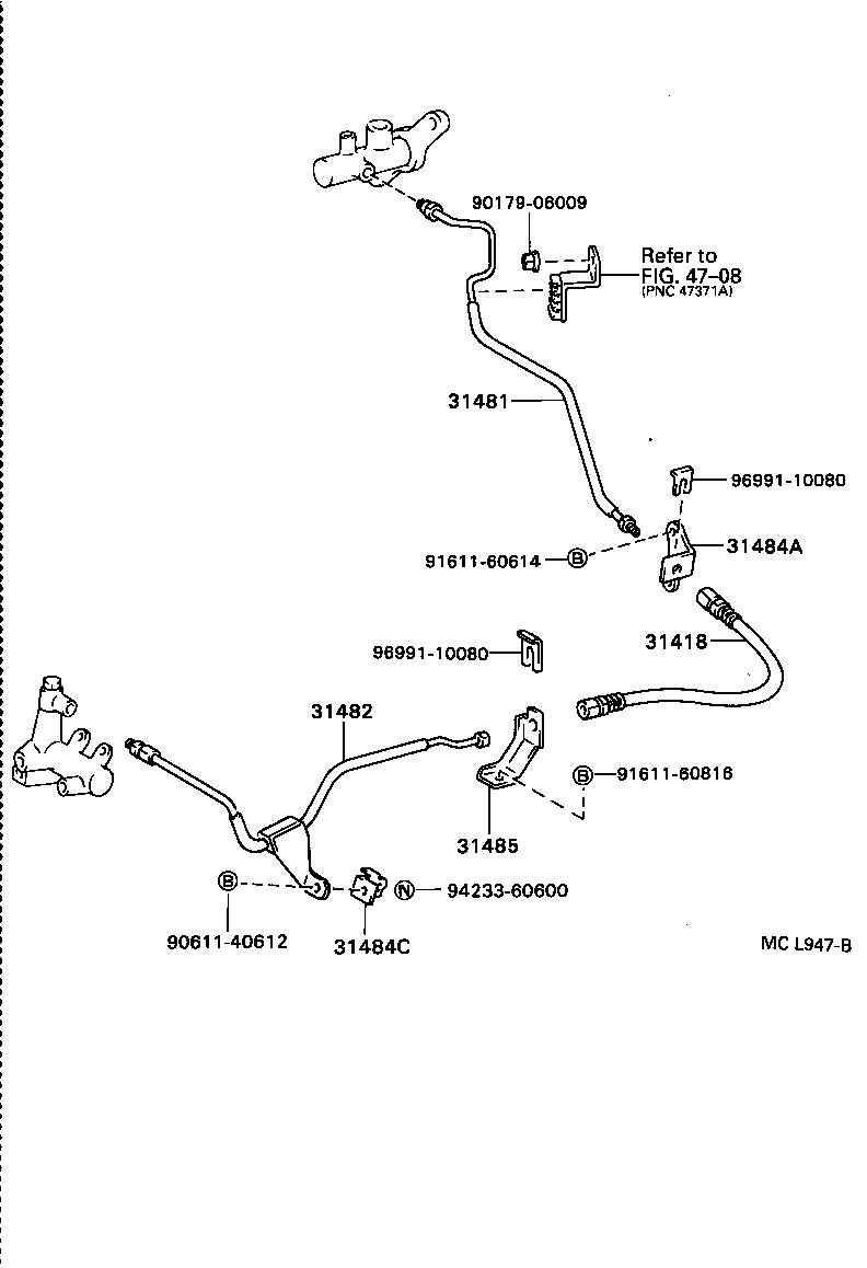  CAMRY WG |  CLUTCH PEDAL FLEXIBLE HOSE