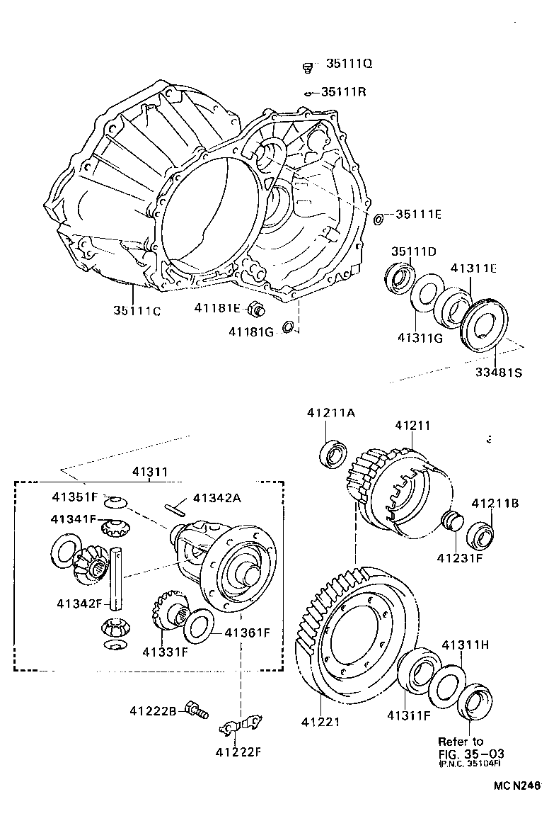  CARINA E SED LB JPP |  FRONT AXLE HOUSING DIFFERENTIAL